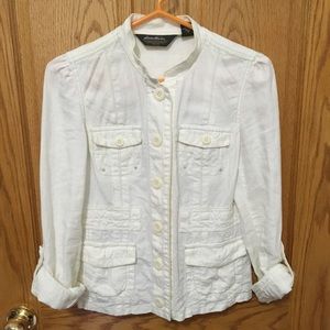 Eddie Bauer white linen jacket